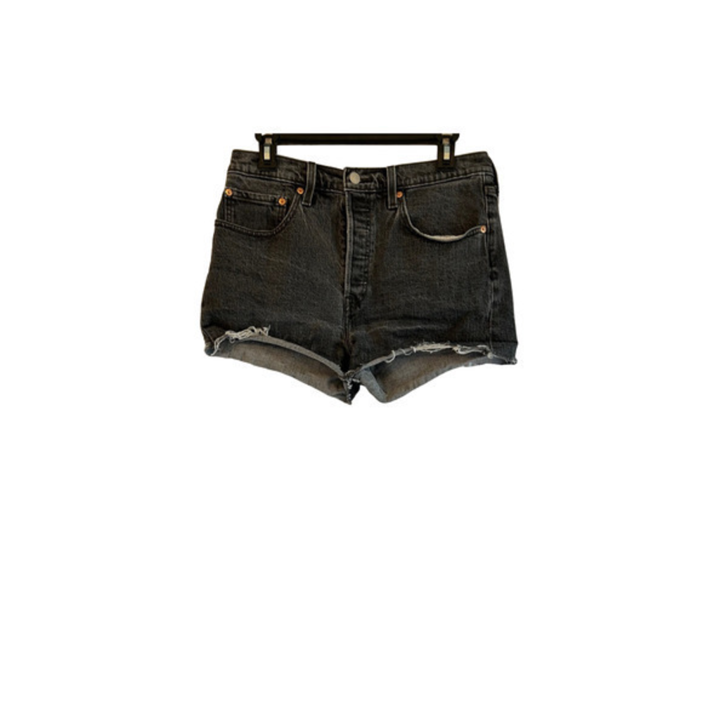 Levis 501 Premium  Denim Womens Cut off‎ Shorts Size 30 Black